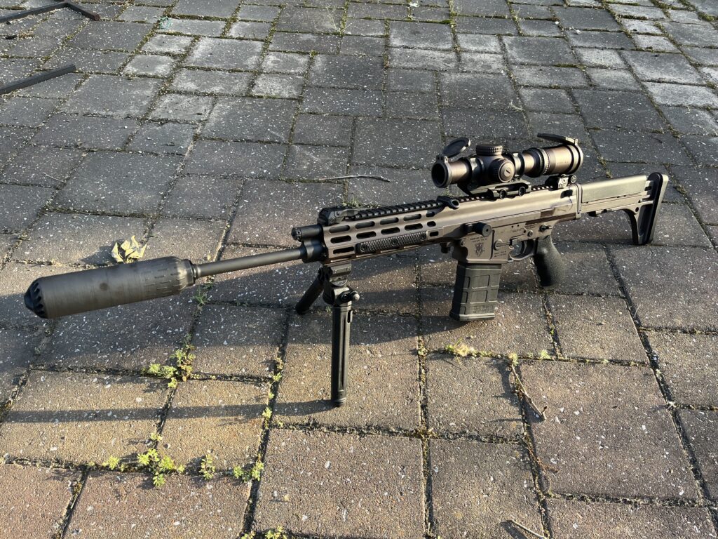 XCR-M Mini in 6.5 Creedmoor with 16" Barrel, Optic, Bipod, and Supressor